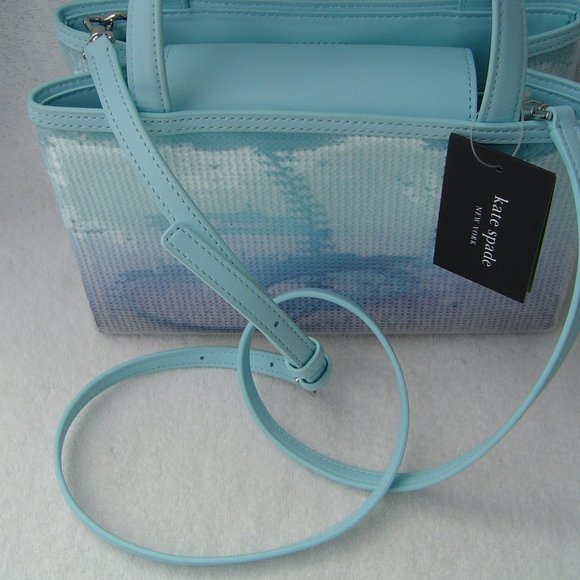 NEW AUTHENTIC KATE SPADE SAM ICON BLUE OMBRE SEQUIN SMALL TOTE #KC238 - Picture 3 of 13